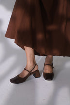 Brown Shadow Long Skirt